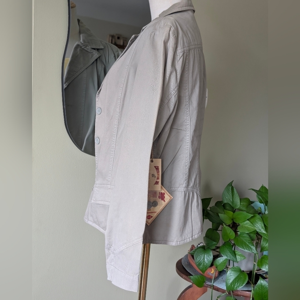 NWT Caribbean Joe Women's Size XL Cotton Button Down Long Sleeve Spring Jacket - Picture 14 of 16
